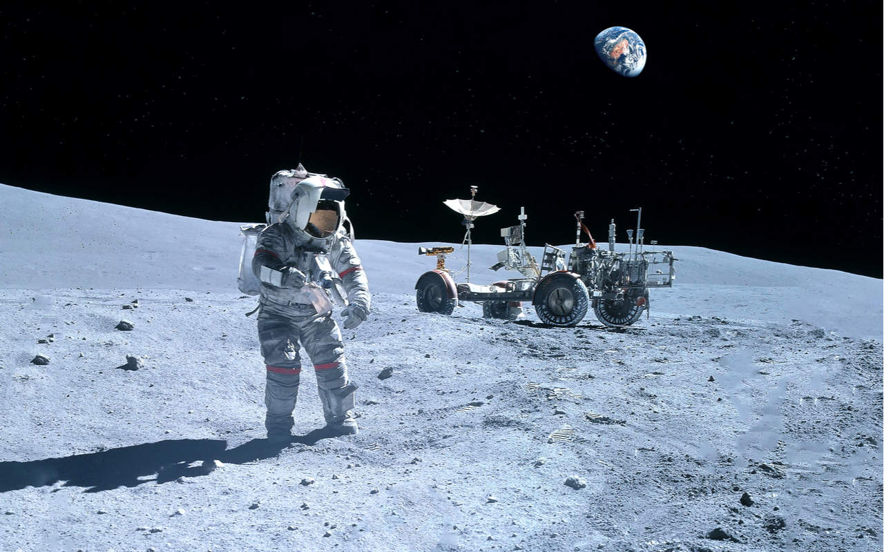 Atterraggio sulla Luna. Credit NASA.