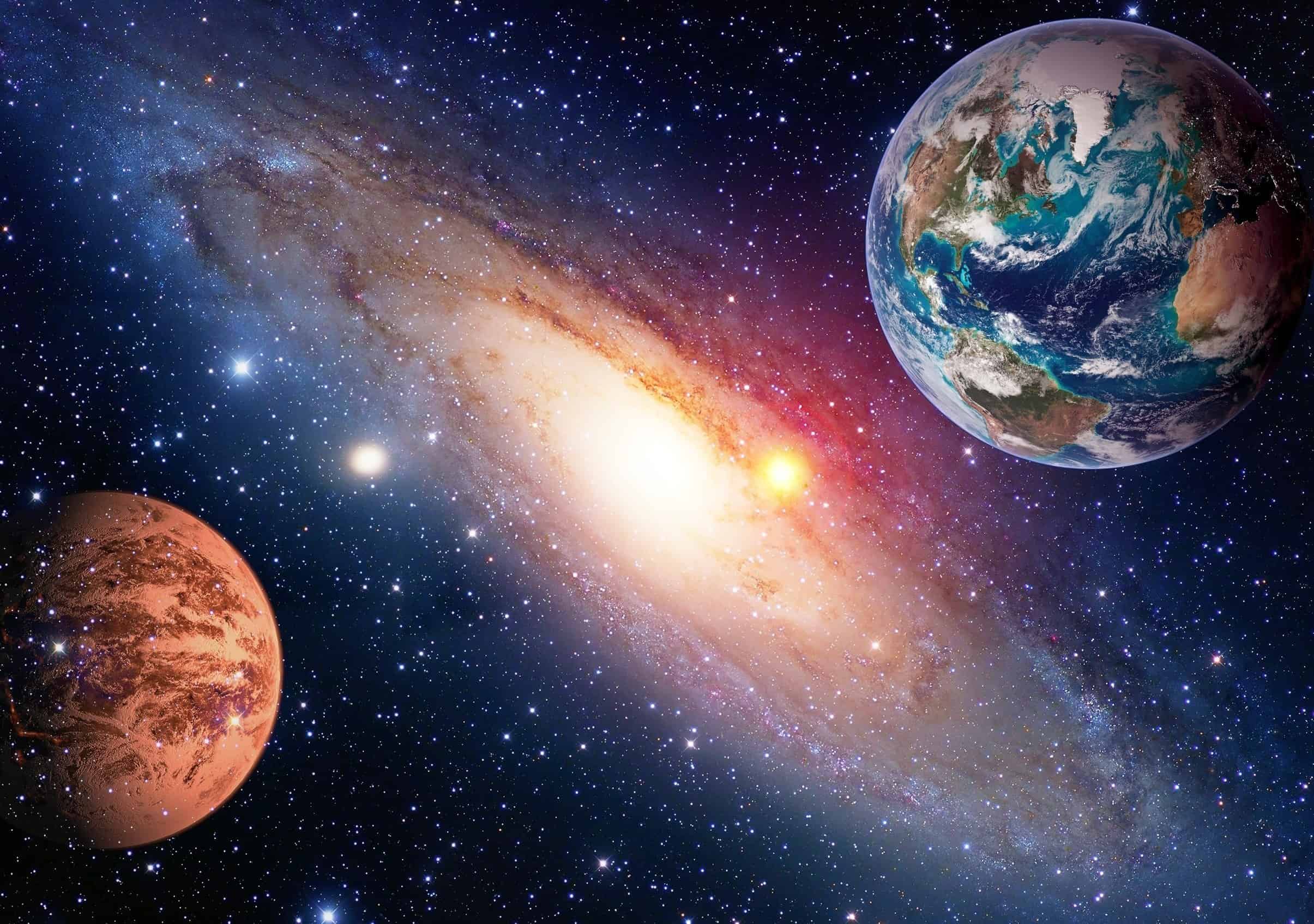 Via Lattea, Terra e Venere. Elementi di questa immagine fornita dalla NASA.