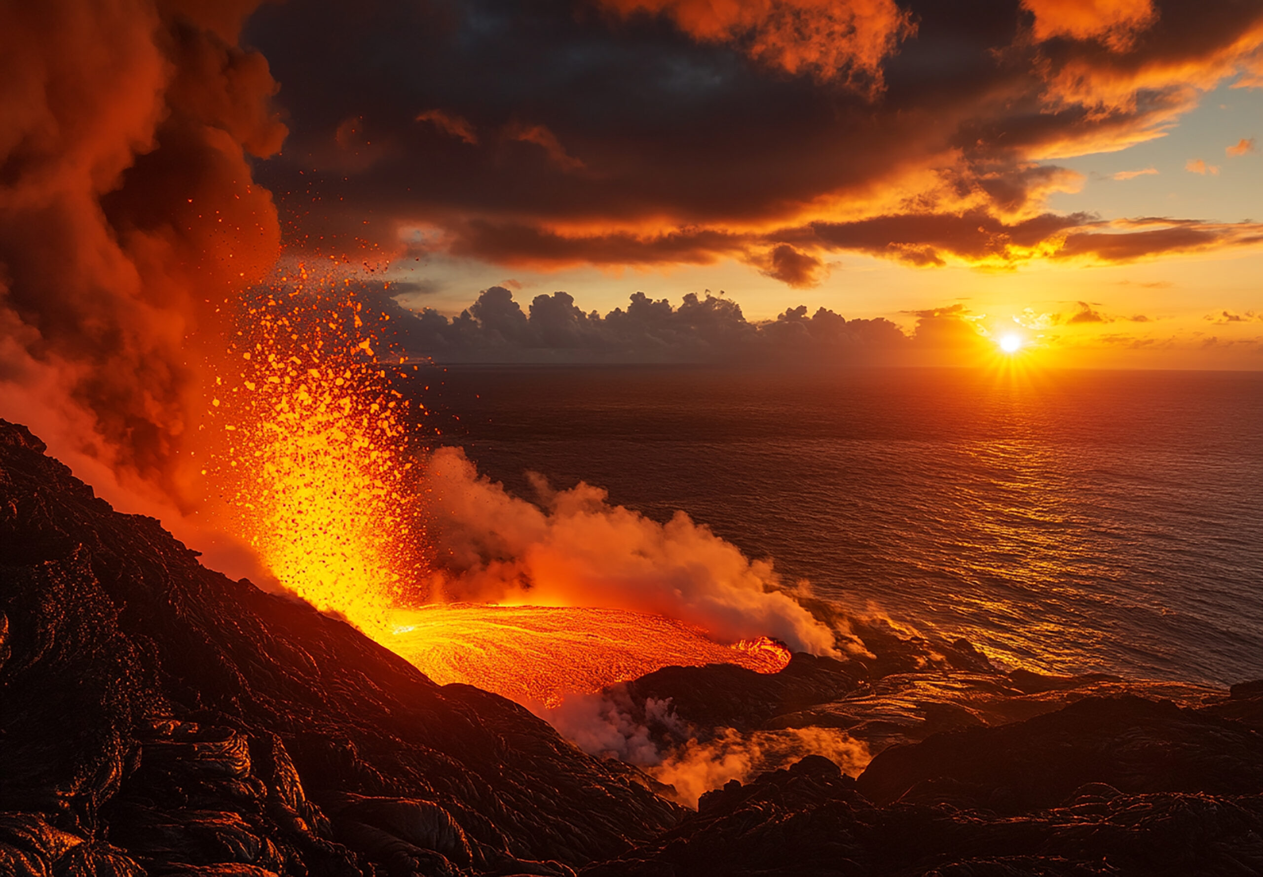 Eruzione vulcanica spettacolare sull’isola di Galápagos illumina il cielo di mezzanotte