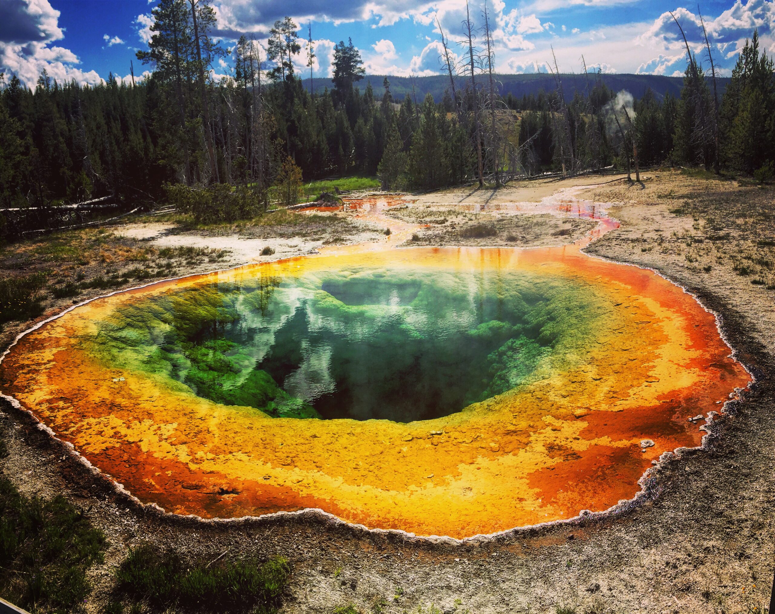 Il Morning Glory Pool di Yellowstone è colorato come un arcobaleno. Colpa dei rifiuti