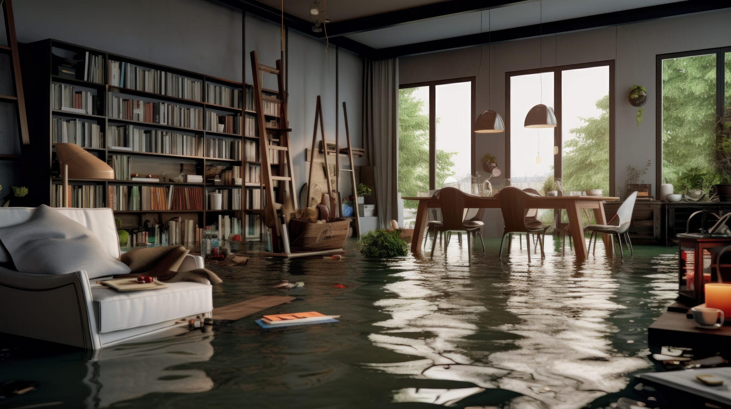 Una biblioteca pubblica divenne un rifugio dopo un’alluvione