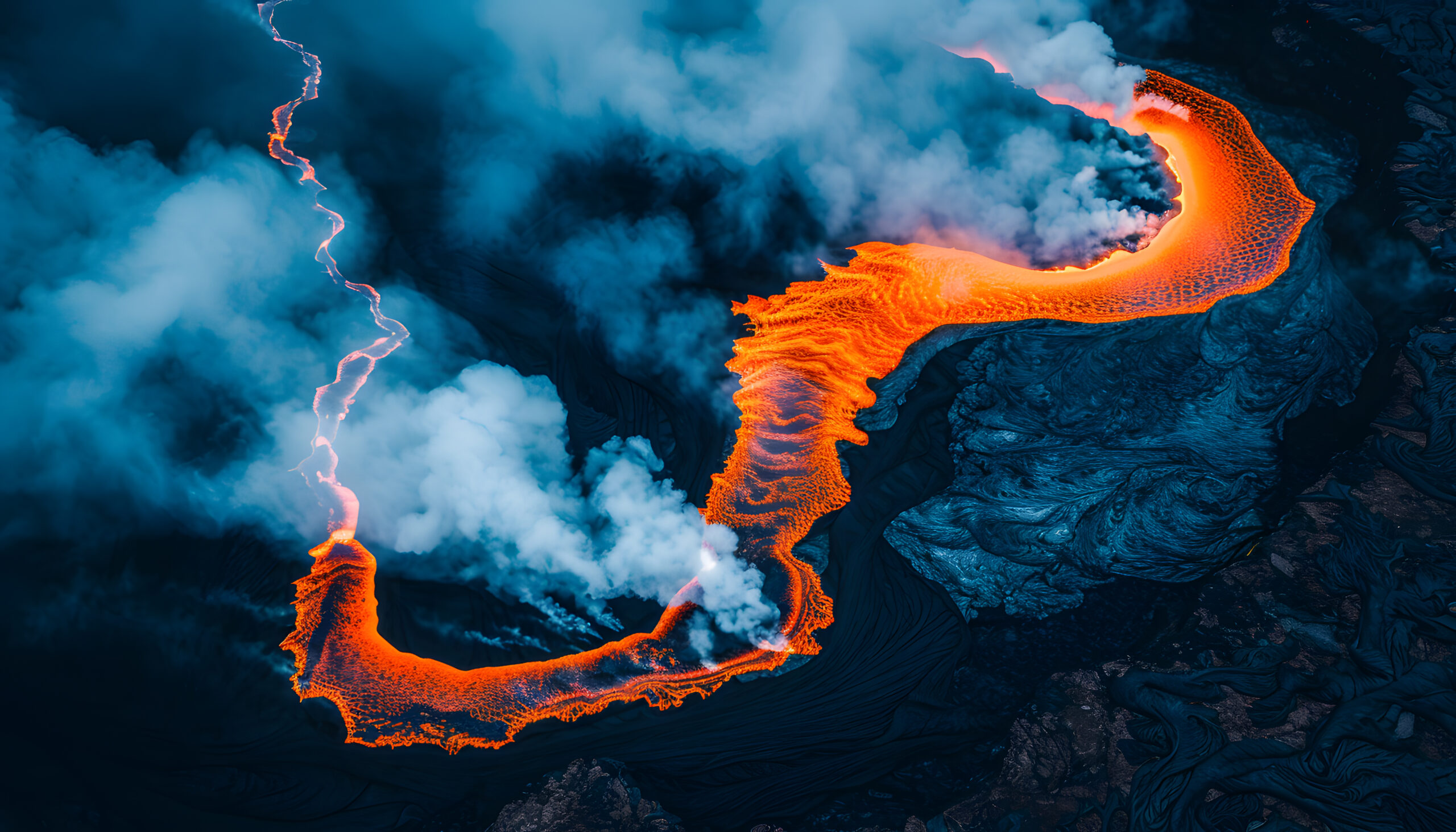 Guarda questo ipnotico video del flusso di lava in Islanda