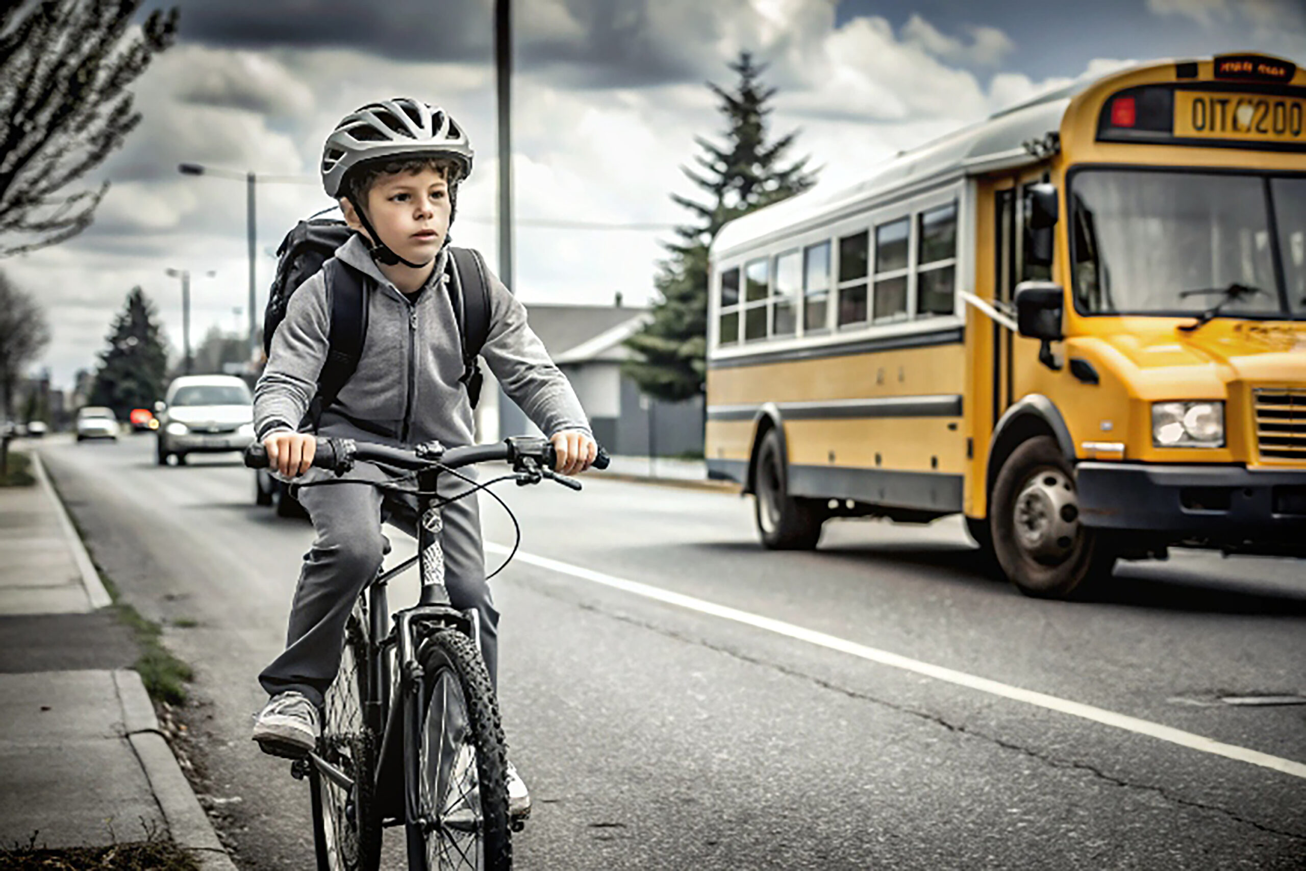 Bambini a Portland, Oregon, vanno a scuola con un bus di biciclette